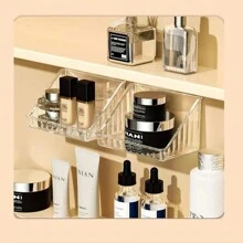 1入浴室鏡子櫥櫃收納盒,牆掛式化妝品組織架,適用於化妝檯,隱形眼鏡,卸妝棉 - 透明小明 - 查看 1