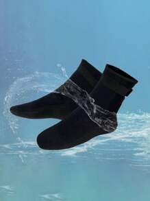 1pc Diving Socks Thickened Warmth Knife Cut Protection Beach Socks For Swimming Equipment - Black - View 3