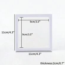10 件 3d 浮動展示盒 3.5 英吋 * 3.5 英吋白色透明浮動框架展示塑膠框架珠寶支架,挑戰禮品,古董手鍊戒指禮品首飾盒 - 白色 - 查看 14
