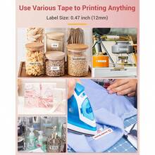 Phomemo P12 Pro Professional Label Maker (With Tape), Portable Label Printer, Mini Smart Handheld Sticker Label Maker With Multiple Templates, Easy To Use, No Need To Charge, For Home And Office Light Pink - Pink - View 6