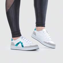 Women Wedge Sneakers - 藍白色 - 查看 2