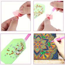 5d鑽石繪畫筆記本套裝曼陀羅日記封面皮革特殊形狀素描本筆記本diy鑽石藝術水晶十字針織硬皮日常用品書籍節日生日禮物8.27*5.91英寸 - 彩色 - 查看 7