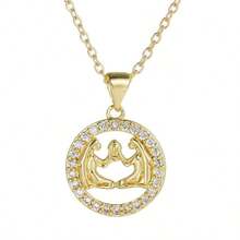 1入時尚水晶鑲嵌鋯石十二星座吊墜魅力符號占星星座項鍊,男女皆宜 - 金色 - 查看 21