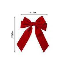 1 件女士发饰大号黑色天鹅绒蝴蝶结发夹，适合法式扭发后脑勺，甜美可爱，带丝带和天鹅绒头饰，超级仙女 - 黑色 - 查看 2