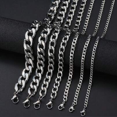 A Men's Stainless Steel Nk Hip-Hop Simple And Domineering Thick Necklace