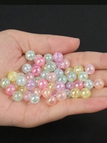 Mixed Color Transparent Acrylic Round Bead Loose Spacer Beads For DIY Jewelry Making Bracelet Keychain Necklace Supplies - Multicolor - View 10