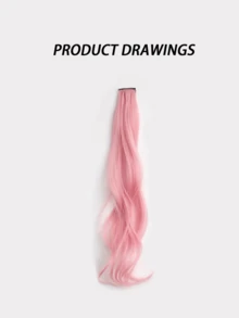 2 件彩色捲髮夾式接髮,20 英寸長,不尋常的多彩派對亮點,髮夾適合女孩、女士、兒童 - 非常適合派對、節日和日常佩戴。女用彩色假髮長直漸層隱藏式無縫自然一件接髮夾頭束圈耳環 - 粉色 - 查看 2