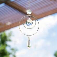 新款彩色開環水晶編織夢網裝飾品,配有透明裝飾和水晶吊飾,適用於家庭/汽車裝飾 - 透明色 - 查看 6