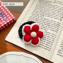 1入組新年紅花設計的可愛丸子和馬尾頭髮繩,適合兒童使用 - 彩色 - 查看 8