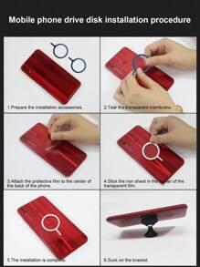 2pcs Wireless Charging Phone Magnetic Ring - Dusty Blue - View 5