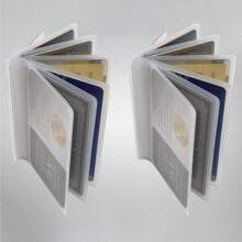 2 件塑料替换内衬适用于双折或三折钱包 6 个卡槽 ID 夹 卡夹 卡片夹 钱包 名片夹 信用卡夹 照片卡夹 女士 男士 卡片钱包