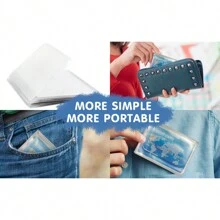 2 件塑料替换内衬适用于双折或三折钱包 6 个卡槽 ID 夹 卡夹 卡片夹 钱包 名片夹 信用卡夹 照片卡夹 女士 男士 卡片钱包