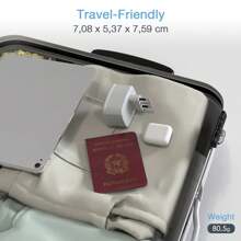 TESSAN Adaptador Corriente España Italia, Adaptador L España Chile con 2 USB, Adaptador Enchufe Italiano para Italia, Italiano, Uruguay y Chile, Adaptador Viaje Chile, Tipo L - Gris - Ver 2