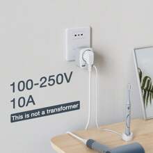 TESSAN Adaptador Corriente España Italia, Adaptador L España Chile con 2 USB, Adaptador Enchufe Italiano para Italia, Italiano, Uruguay y Chile, Adaptador Viaje Chile, Tipo L - Gris - Ver 4