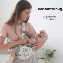 嬰兒背帶、多功能兒童背帶、時尚嬰兒背帶、兒童背帶、嬰兒背帶 - 灰色 - 查看 3