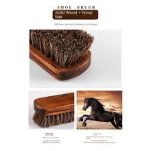Maple-Colored Small Horsehair Brush With Soft Bristles For Shoes, Sofa, Leather Goods Cleaning And Maintenance Tools, Leather Protector Brush For Home Use - Multicolor - View 8