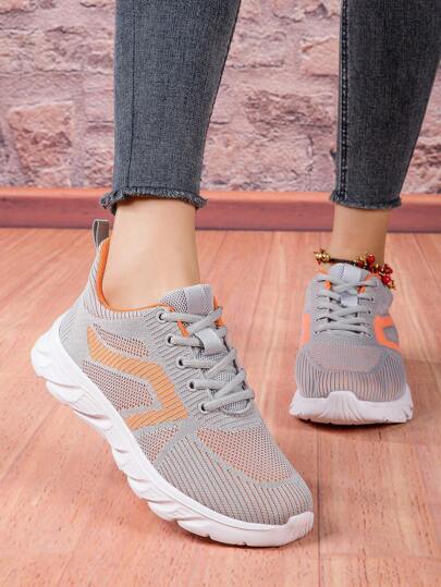 2025 New Breathable Lightweight Mesh Knitted Simple Lace-Up Solid Color Hand-Washable And Machine-Washable Shoes For Women, Sports Shoes, Casual Shoes, Running Shoes, Walking Shoes, Road Running Shoes, Couple Shoes