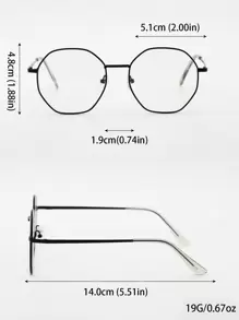 1 par de gafas premium de hombre con patrón geométrico metálico retro para bloquear la luz azul, adecuadas para computadora, decoración, juegos