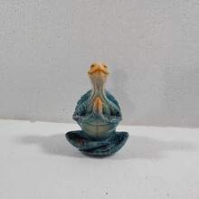 1 Piece, Garden Decoration, Yoga Meditation Turtle Ornament, Desktop Figurine - Blue - View 4