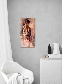 1 件半裸女孩牆海報藝術彩色油畫海報抽象家居裝飾畫客廳、臥室、辦公室牆壁裝飾房間美學創意禮物牆藝術帆布畫無框帆布畫 - 粉色 - 查看 5