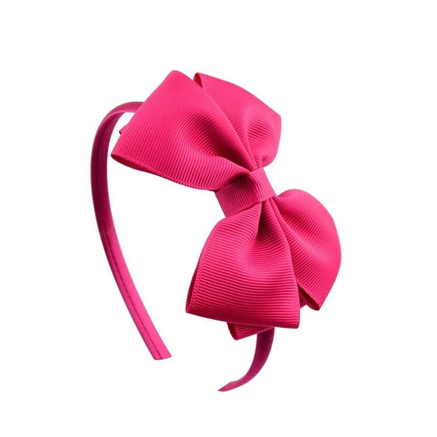 Girls' Double-Layer Bow Hairband, Sweet Headband Hair Accessories For Girls - Hot Pink - View 1