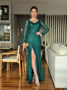 Women Prom & Evening Dresses - 墨綠色 - 查看 3