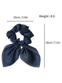 1 女士纯色飘带发带流苏苏打结发圈简约纯色兔耳发带缎面女士头饰适合日常搭配 - 彩色 - 查看 6