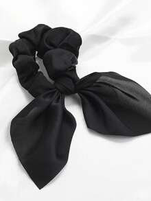 1 女士纯色飘带发带流苏苏打结发圈简约纯色兔耳发带缎面女士头饰适合日常搭配 - 彩色 - 查看 5