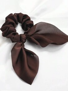 1 女士纯色飘带发带流苏苏打结发圈简约纯色兔耳发带缎面女士头饰适合日常搭配 - 彩色 - 查看 4