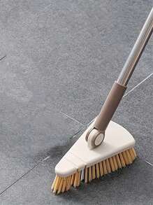 1個地板擦刷器淋浴刷清潔浴缸和瓷磚刷長柄可拆卸硬毛刷可彎曲頭部浴缸和瓷磚擦洗刷,用於清潔淋浴浴室廚房陽台地板牆壁清潔用品,清潔工具,37.4英寸長度（卡其色） - 卡其色 - 查看 2