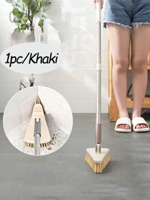 1個地板擦刷器淋浴刷清潔浴缸和瓷磚刷長柄可拆卸硬毛刷可彎曲頭部浴缸和瓷磚擦洗刷,用於清潔淋浴浴室廚房陽台地板牆壁清潔用品,清潔工具,37.4英寸長度（卡其色） - 卡其色 - 查看 1