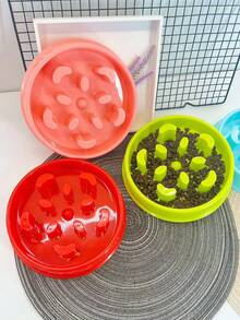 1入狗狗減速進食碗,防止哮嗽碗泰迪金毛犬食物碗,寵物餵食碗 - 綠色 - 查看 8