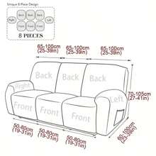 1pc Stretch Chaise Lounge/Sofa Cover Polyester Spandex Sofa Inner Cover Slipcovers Furniture Protector For Living Room Home Decor - Navy Blue - View 2