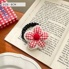 1入組新年紅花設計的可愛丸子和馬尾頭髮繩,適合兒童使用 - 彩色 - 查看 9