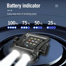 迷你led鑰匙扣手電筒,白光,藍光和紅光可切換,360°旋轉,type-c可充電,生活防水,適用於露營,機器維修,步行,緊急照明等 - 黑色 - 查看 10