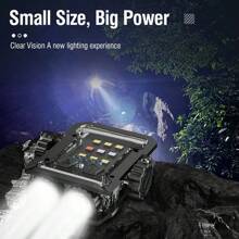 迷你led鑰匙扣手電筒,白光,藍光和紅光可切換,360°旋轉,type-c可充電,生活防水,適用於露營,機器維修,步行,緊急照明等 - 黑色 - 查看 2