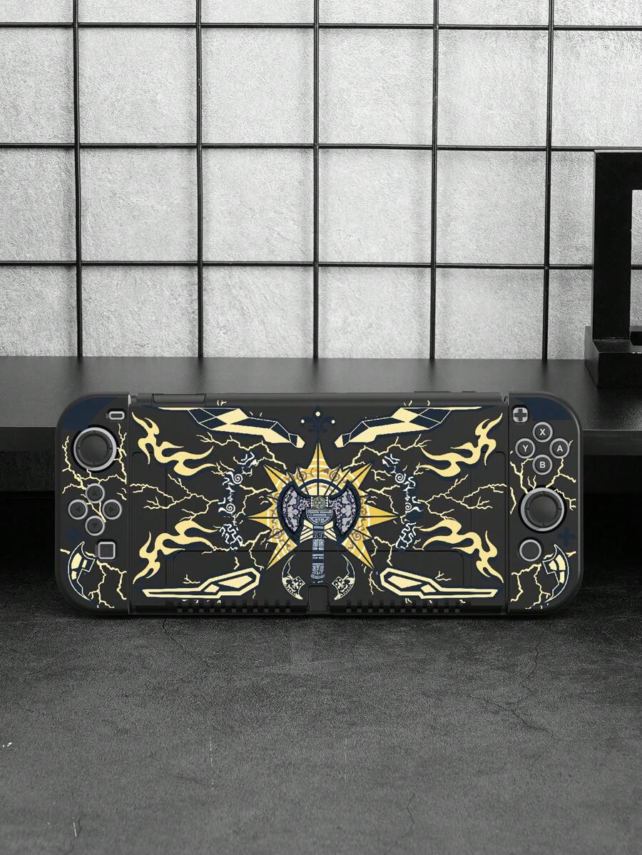 1 件黑色 Tpu 保护壳，带雷斧图案，兼容 Switch Oled - 彩色 - 查看 1