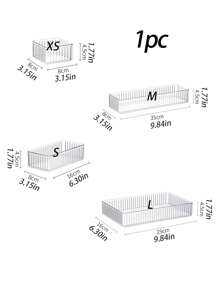 1入組/6入組透明桌上抽屜整理組,多功能可堆疊的收納架,適用於宿舍房間、辦公室文件、化妝品,具有大容量和分隔功能 - 透明 - 查看 2