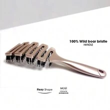 Gold Boar Bristle Vent Brush For Men & Women, Scalp Massage Hair Brush Comb - Gold - View 2