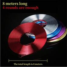 汽車電鍍輪圈裝飾條、輪胎鋼圈、電鍍裝飾貼、防擦條、防刮防撞條、保護圈 - 紅色 - 查看 2