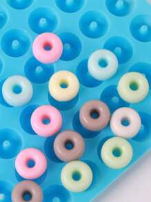 48 腔迷你甜甜圈形状硅胶模具 DIY 肥皂蜡烛制作用品 - 藍色 - 查看 4