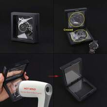 1入組浮動式展示盒,3d浮動式框架展示支架,透明pe珠寶儲物盒用於挑戰aa獎章標本芯片,黑色,灰色4.3x4.3in,3.5x3.5in,2.8x2.8in - 彩色 - 查看 7