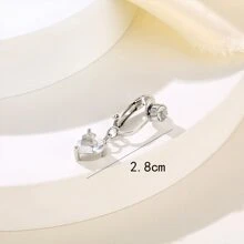 1入組/個假肚臍環,心形設計適用於女性 - 銀色 - 查看 2