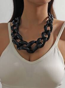 1pc Resin Chain & Metallic Clasp Personalized Exaggerated Chic Ornate Design Necklace For Women - Resin Necklace - View 8