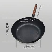 中式錘紋鑄鐵煎鍋 - 黑色 - 查看 2