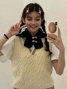 女款新款日韓風休閒大針織毛帽,帽頂附牛角釦設計,純色,簡單的耳保暖,暖和的雷鋒帽,秋冬配帽必備,一片式圍巾,時尚的拉法帽 - 薄荷綠 - 查看 8