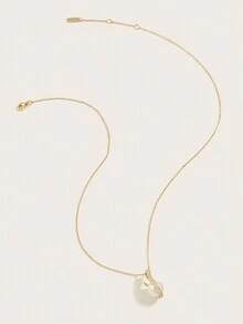 Cici Color 1件 S925鍍14k黃金的銀質珠寶簡約女頸鏈，適用於婚禮、派對等場合的禮物，婚禮新娘珠寶 - 金黃色 - 查看 3