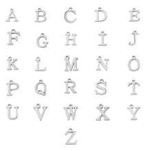 1入組嘻哈朋克鈦鋼a-z 26英文字母吊墜不鏽鋼項鍊,假日禮物,適合男士日常嘻哈不鏽鋼墜子項鍊 - 銀色 - 查看 2