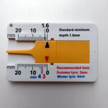 1pc Plastic Tire Tread Depth Gauge Ruler 0-20mm With Portable Tire Groove Cleaning Tool - White - View 1