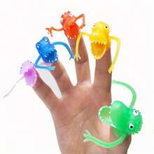 5pcs Novelty Plastic Dinosaur Finger Puppets, Mini Dinosaur Finger Sleeve Toy - Multicolor - View 3